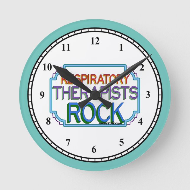 Atemtherapeuten rock Round Clock Runde Wanduhr (Vorderseite)