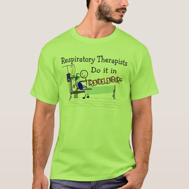 Atemtherapeuten tun dies in Trendelenburg T-Shirt (Vorderseite)