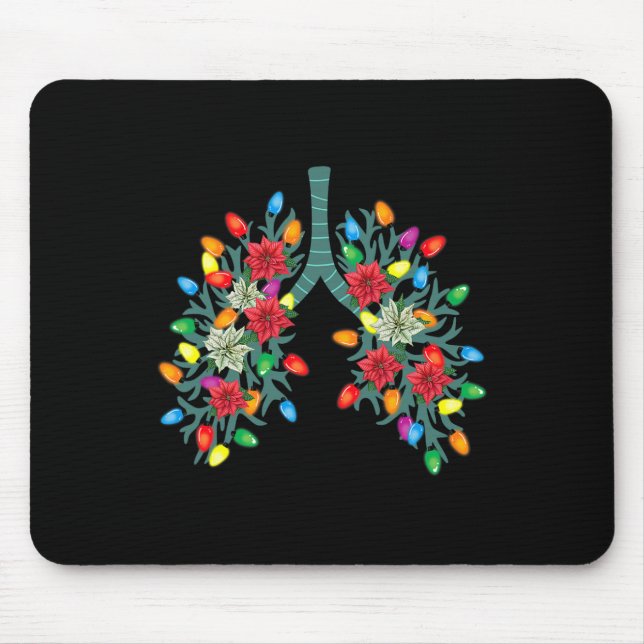 Atemtherapie Weihnachtslichttherapeut Lung Mousepad (Vorne)