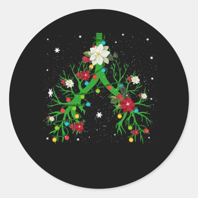 Atemtherapie Weihnachtslichttherapeut Lung Runder Aufkleber (Vorderseite)