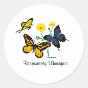Atemtherapieschmetterlinge Runder Aufkleber