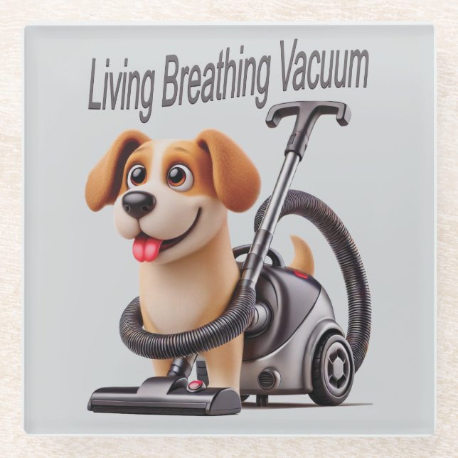 Atemvakuum Hund Glasuntersetzer (Vorderseite)