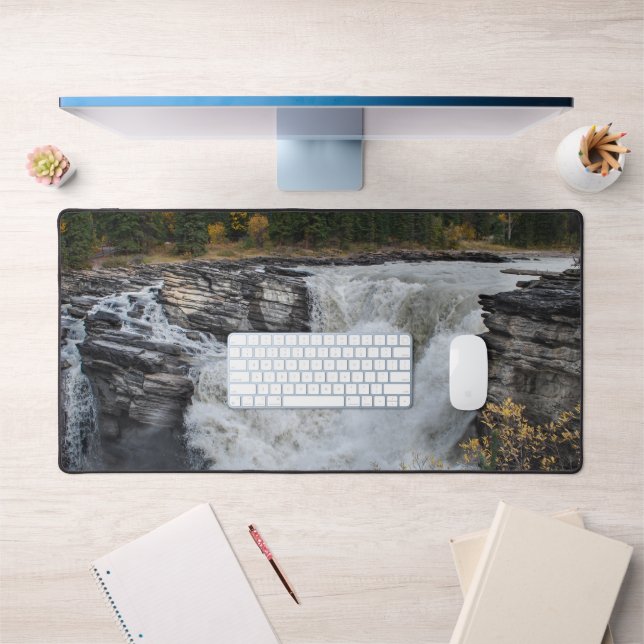 Athabasca Falls Foto, kanadische Schönheit, Wasser Schreibtischunterlage (Büro 1)