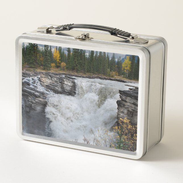 Athabasca Falls, Kanadische Wasserfall-Fotografie Metall Brotdose (Vorderseite)