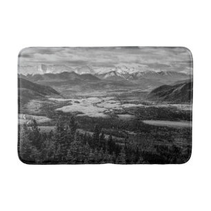 Athabasca Lookout, monochrome Landschaftsfotografi Badematte