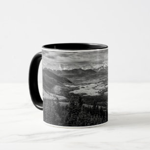 Athabasca Lookout, monochrome Landschaftsfotografi Tasse