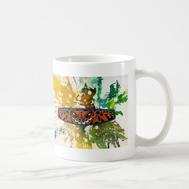 Athabascan Totem von Michael Moffa Kaffeetasse (Rechts)