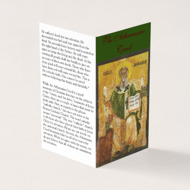 Athanasian Creed - Gebet Card Visitenkarten (Vorderseite)