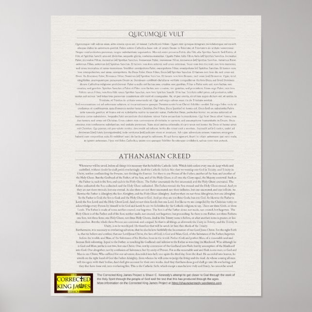 Athanasian Creed Poster (Vorne)
