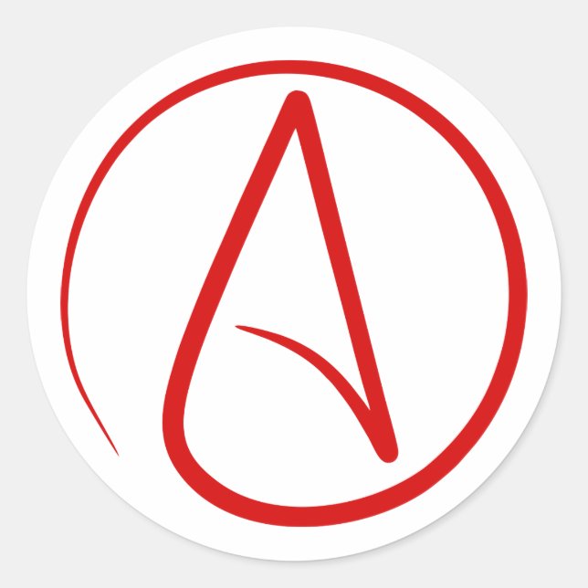 Atheissymbol Runder Aufkleber (Vorderseite)