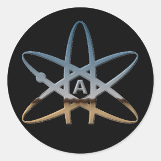 Atheist "Atom Stickers" Runder Aufkleber