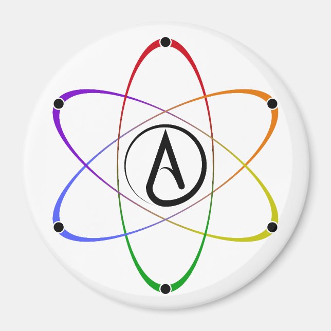 Atheist Atom Symbol Rainbow Magnet (Vorne)