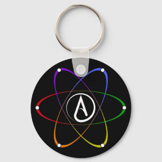 Atheist Atom Symbol Rainbow White Schlüsselanhänger
