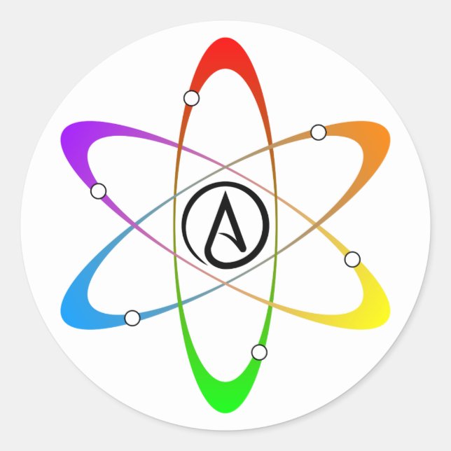 Atheist Atom Symbol Runder Aufkleber (Vorderseite)