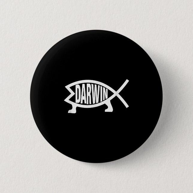 Atheist Charles Darwin Evolutionstheorie Fisch  Button (Vorderseite)