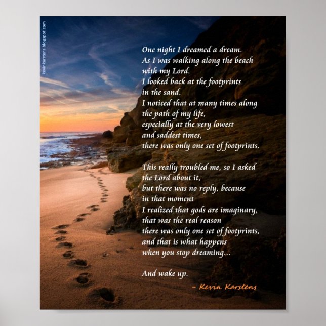 Atheist Footprints Poster (Vorne)