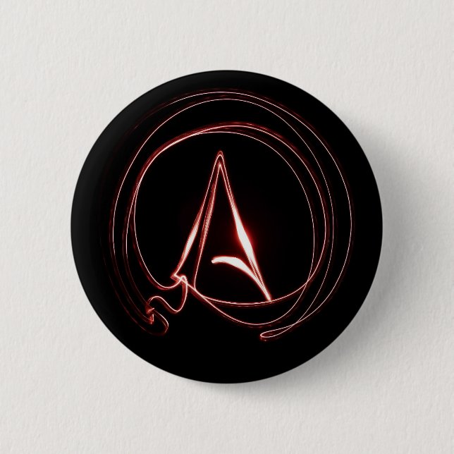 Atheist im Rot Button (Vorderseite)