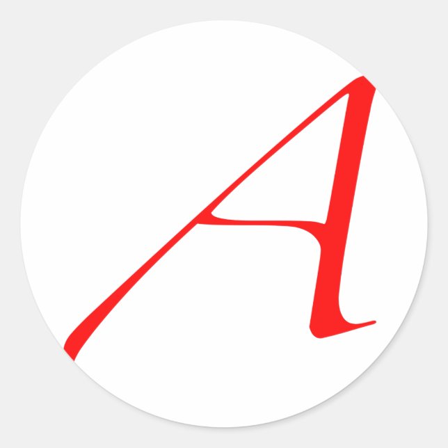 Atheist-Logo "A" Runder Aufkleber (Vorderseite)
