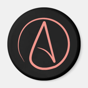 Atheist-Symbol: Koralle auf schwarz Magnet