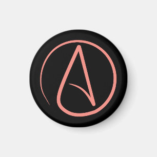Atheist-Symbol: Koralle auf schwarz Magnet