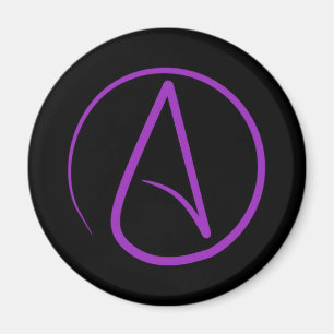 Atheist-Symbol: lila auf schwarz Magnet