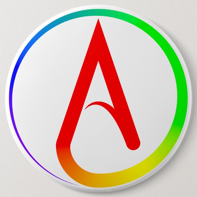 Atheist Symbol Rainbow Button (Vorderseite)