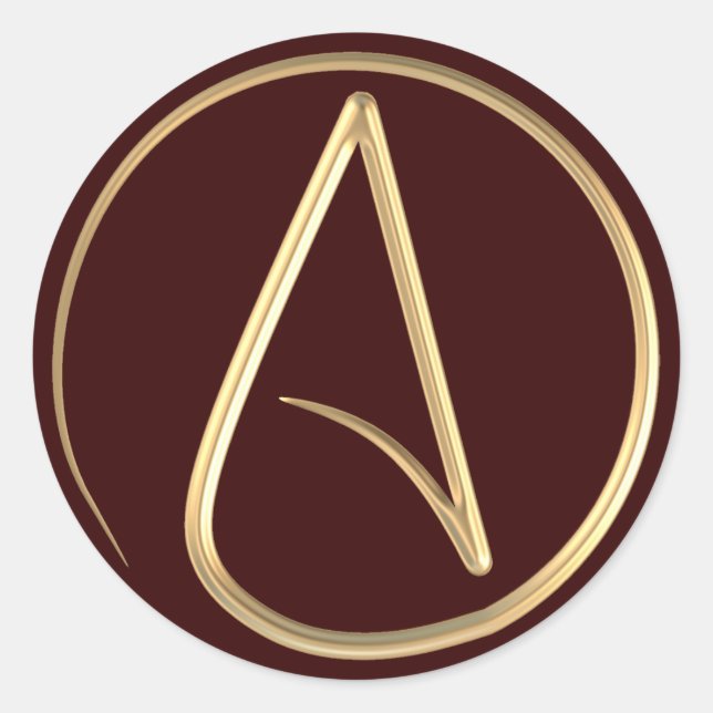 Atheist Symbol Runder Aufkleber (Vorderseite)