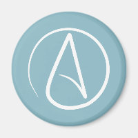 Atheist-Symbol: weiß auf blau-grau