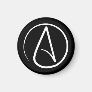Atheist-Symbol: weiß auf schwarz Magnet