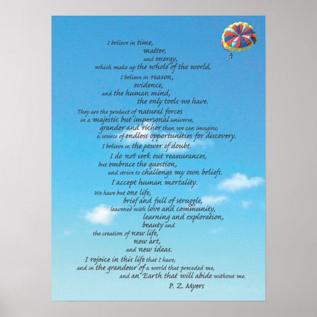 Atheisten-Credo Poster (Vorne)