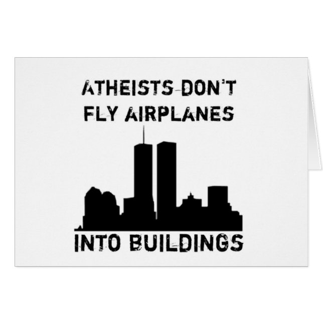 Atheisten fliegen Flugzeuge nicht in Gebäude (Vorderseite (Horizontal))