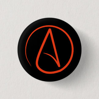 Atheistensymbol: Orange auf schwarz Button