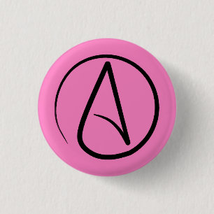 Atheistensymbol: schwarz auf hellrosa button