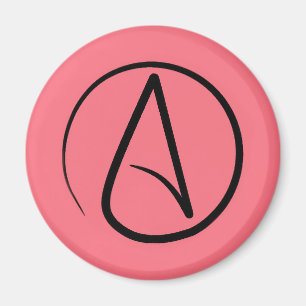 Atheistensymbol: schwarz auf Korallen Magnet
