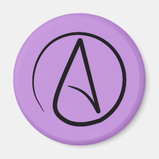 Atheistensymbol: schwarz auf lila magnet