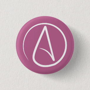 Atheistensymbol: weiß auf Maul rosa Button