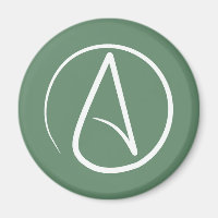 Atheistensymbol: weiß auf Salbei grün