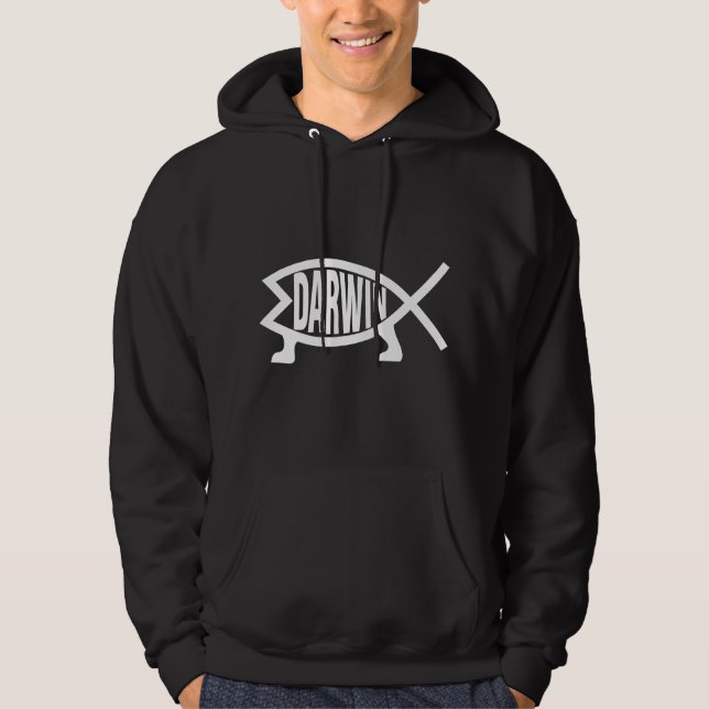 Atheistische Charles Darwin Evolutionstheorie Fisc Hoodie (Vorderseite)