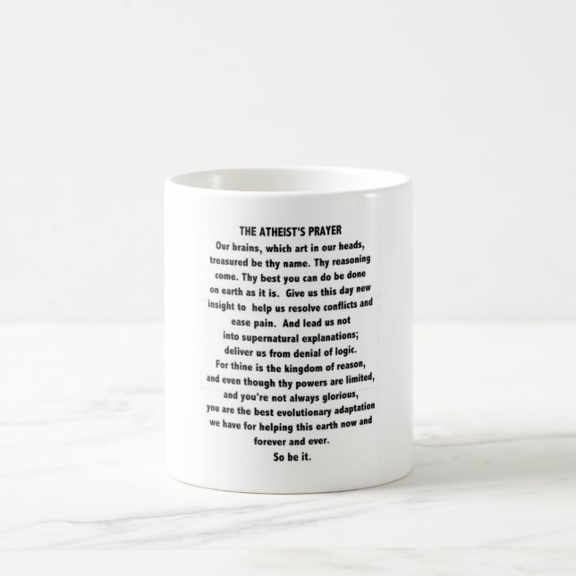 Atheistische Gebets-Tasse Kaffeetasse (Mittel)