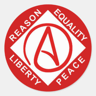 Atheistische Logoaufkleber Runder Aufkleber