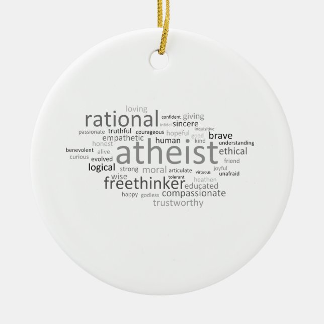 Atheistische Wolke Keramikornament (Vorne)