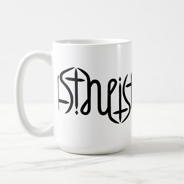 Atheistischer Ambigram - Vorlage Kaffeetasse (Links)