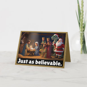 Atheistischer Dinosaurier und Santa Weihnachten Karte