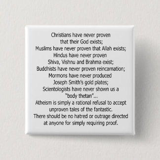 Atheistischer Knopf Button