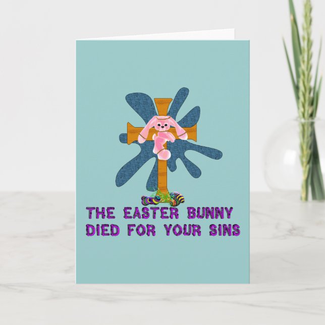 Atheistischer Osterhase Feiertagskarte (Vorderseite)