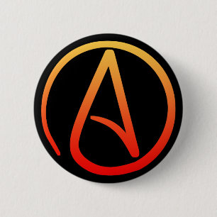 Atheistischer Symbol-Knopf Button