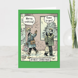 Atheistischer Weihnachtswitz-Papierkarte Feiertagskarte