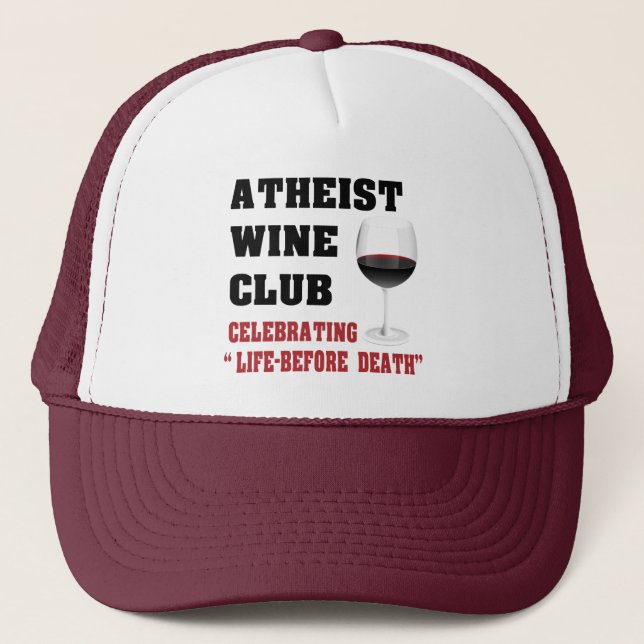 Atheistischer Weinverein Truckerkappe (Vorderseite)