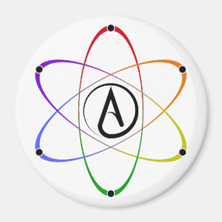 Atheistisches Atom Symbol Regenbogen Magnet