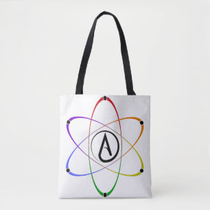 Atheistisches Atom Symbol Regenbogen Tasche